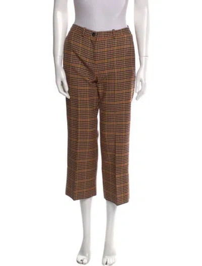 Pre-owned Moncler Plaid Print Wide Leg Pants W/ Tags In Neutral