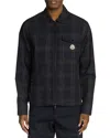Moncler Plaid Zip Front Jacket In Black