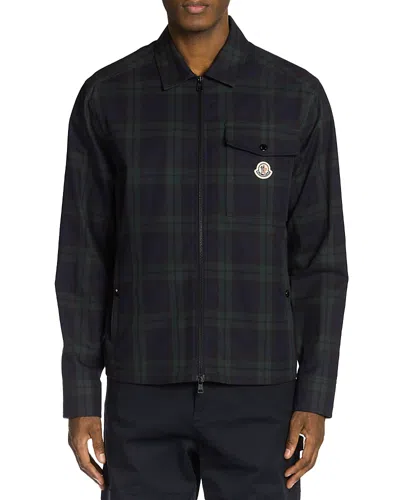 MONCLER PLAID ZIP FRONT JACKET