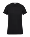 Moncler Biologic Cotton T-shirt With Embroidered Logo In Black