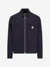 Moncler Cotton Stretch Garbardine Zip-up Shirt Jacket In Midnight Blue