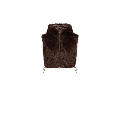 Moncler Plastron Matelassé À Capuche En Teddy In Black