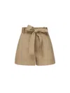 Moncler Cotton Blend Shorts Trousers Beige In Brown
