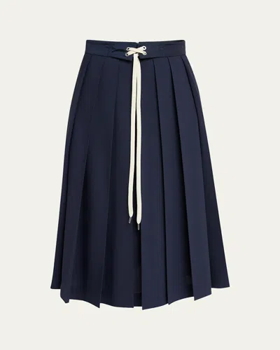 MONCLER PLEATED A-LINE MIDI SKIRT