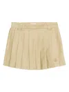 Moncler Pleated Logo Mini Skirt In Nude