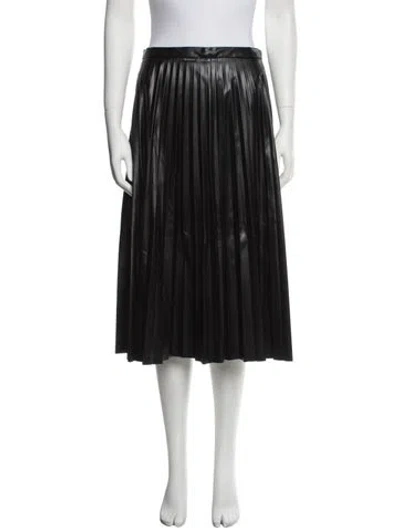 Pre-owned Moncler Pleated Accents Knee-length Skirt In Black