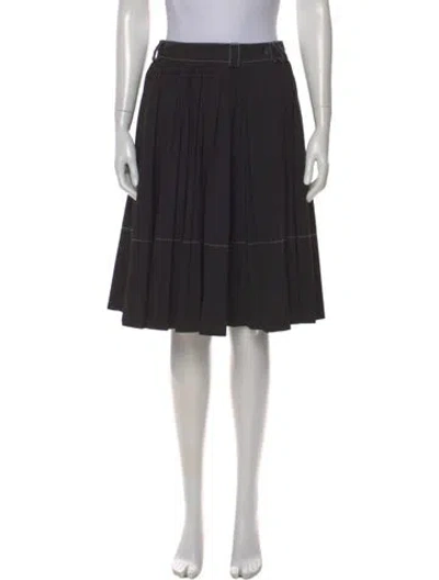 Pre-owned Moncler Pleated Accents Knee-length Skirt In Black