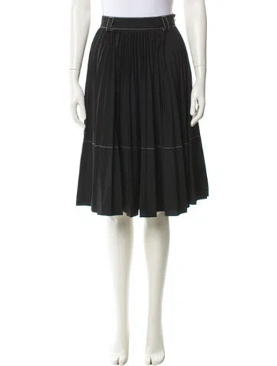 Pre-owned Moncler Pleated Accents Knee-length Skirt In Blue