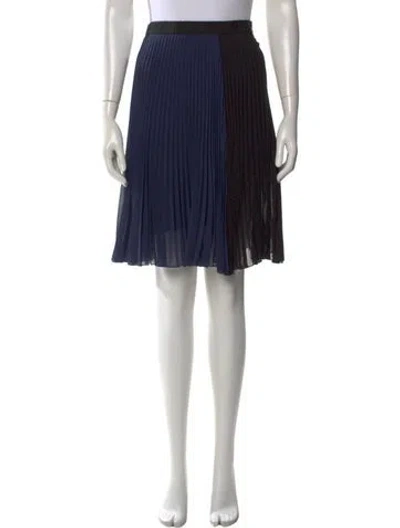 Pre-owned Moncler Pleated Accents Knee-length Skirt In Blue