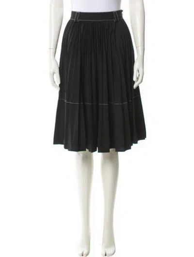 Pre-owned Moncler Pleated Accents Knee-length Skirt In Blue