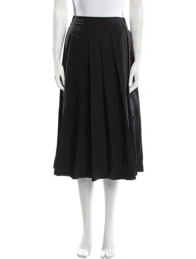 Pre-owned Moncler Pleated Accents Midi Length Skirt In Black