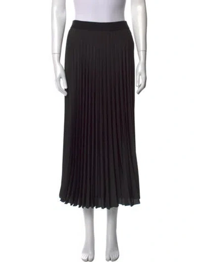 Pre-owned Moncler Pleated Accents Midi Length Skirt In Black