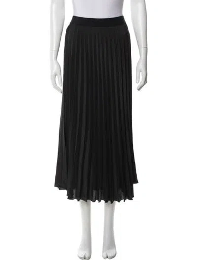 Pre-owned Moncler Pleated Accents Midi Length Skirt In Black