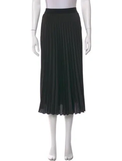 Pre-owned Moncler Pleated Accents Midi Length Skirt In Black