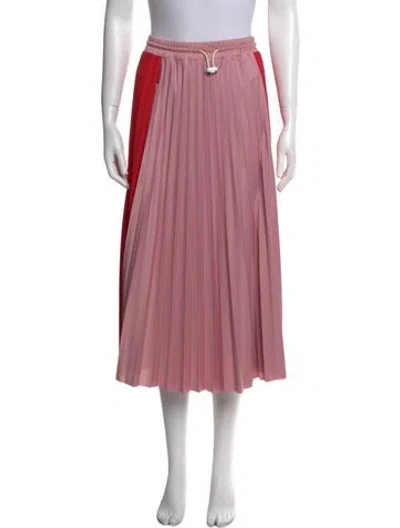 Pre-owned Moncler Pleated Accents Midi Length Skirt In Multi