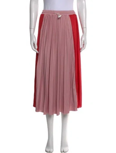 Pre-owned Moncler Pleated Accents Midi Length Skirt In Multi