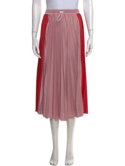 Pre-owned Moncler Pleated Accents Midi Length Skirt In Multi
