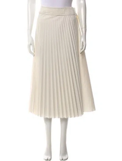 Pre-owned Moncler Pleated Accents Midi Length Skirt In Neutral