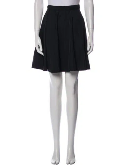 Pre-owned Moncler Pleated Accents Mini Skirt In Black
