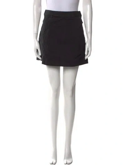 Pre-owned Moncler Pleated Accents Mini Skirt In Blue