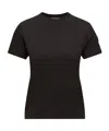 Moncler Pleated Back Cotton T-shirt In Black