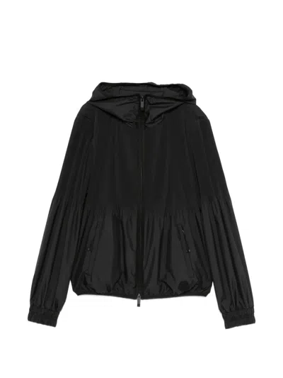 Moncler Pleated Bomber Jacket In Black