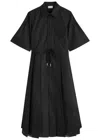 Moncler Pleated Cotton-blend Midi Shirt Dress