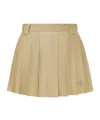 Moncler Pleated Cotton Blend Mini Skirt In Brown