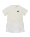 Moncler Robe Froncée En Coton In White