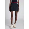 Moncler Pleated Cotton Stretch Gabardine Miniskirt In Black