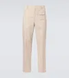 Moncler Tailored Cotton Gabardine Pants In Neutral