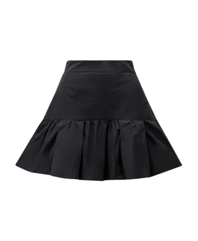 Moncler Pleated Hem Mini Skirt In Black