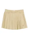 Moncler Pleated Logo Mini Skirt In Neutral