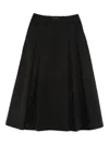 Moncler Pleated Midi Skirt In Black