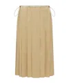 Moncler Pleated Drawstring Midi Skirt In Neutral