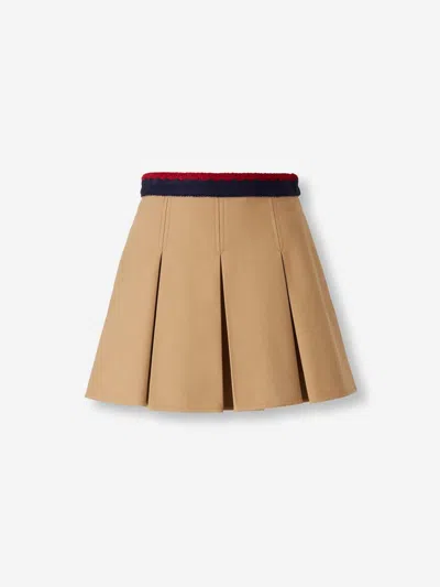 Moncler Pleated Mini Skirt In Brown
