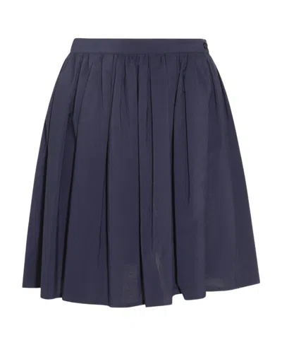 Moncler Pleated Mini Skirt In Blue