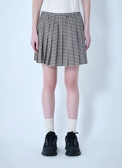 Moncler Pleated Mini Skirt In Gray