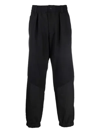 Moncler Pleated Panelled Trousers In Black