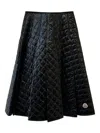 Moncler Gonna Midi Padded With Quilted Checkered Pattern In Black