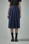 Moncler Wool Blend Pleated Midi Skirt In Blue