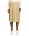 Moncler Pleated Drawstring Midi Skirt In Gold