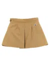 Moncler Jupe Plissée En Gabardine De Coton In Sand