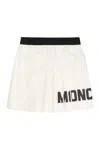 Moncler Logo Print Pleated Mini Skirt In White
