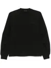 Moncler Pleated-sleeve Cotton T-shirt In Black