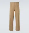 Moncler Pleated Straight Pants In Brown