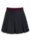 Moncler Pleated Cotton Stretch Gabardine Miniskirt In Black