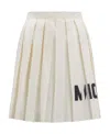 Moncler Pleated Taffeta Skirt In White