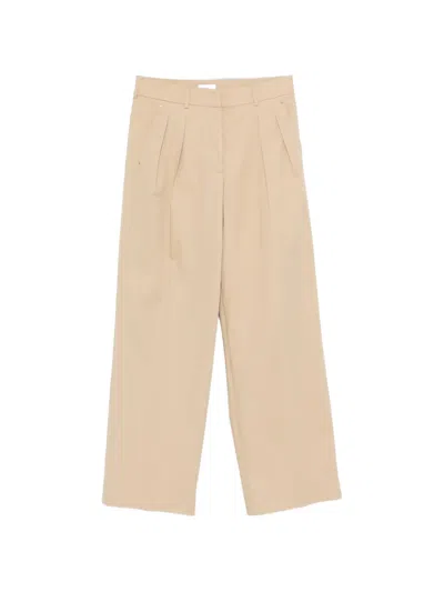 Moncler Pleated Trousers In Neutral