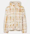 Moncler Check-patterned Faux-fur Jacket In White